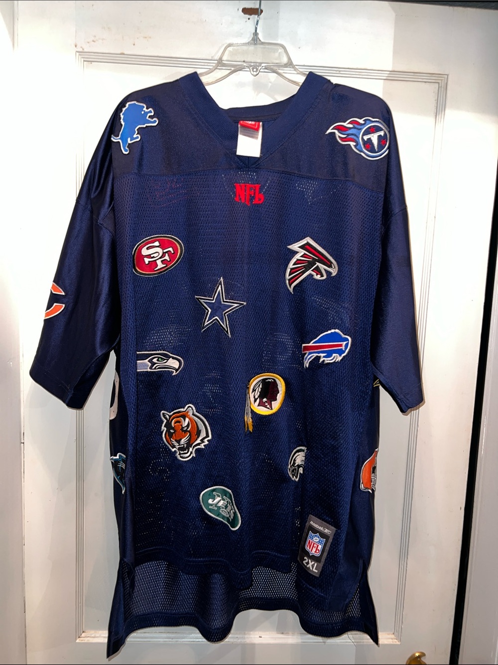 Vintage Y2K Reebok NFL Team Emblem jersey 2XL Patches mesh
